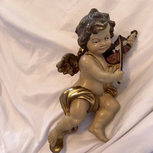 Angel Baroque Style Violin Player Gold Vintage Christmas Decor - Picture 1 of 10