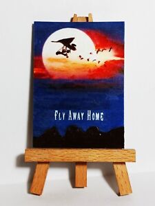 Fly away home Movie Poster 1996 ACEO Original PAINTING by Ray Dicken