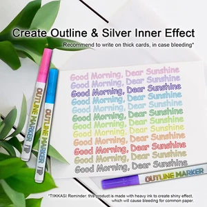 Shimmer Outline Markers, 12 Metallic Glitter Pens Set for Easter Egg Painting... - Picture 1 of 6