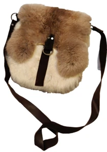 Rabbit Fur Leather Base and Medicine Pouch Satchel 12" x 10" Handcrafted READ DE - Picture 1 of 7