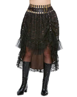 SPIRIT STEAMPUNK SKIRT SALOON GAL WESTERN SEXY LACE COSTUME  SIZE L NEW - Image 1 of 4