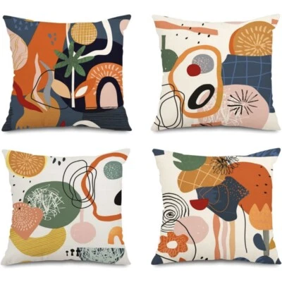 New Anthropologie (Set / 4) Boho Abstract Throw Pillow Cover Case Sham Set 18" - Image 1 of 4