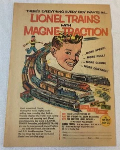 Zeitungspapier Anzeige 1953 ~ LIONEL TRAINS mit Magne-Traktion - Bild 1 von 1