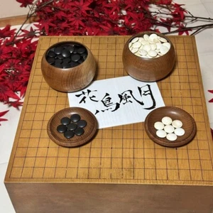 Go-Board Goban IGO Game With Legs Old Go Stone 46×41.5×28cm HAMAGURI NACHIGURO - Picture 1 of 20