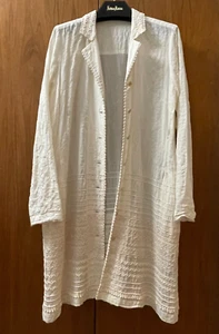 ISSEY MIYAKE embroidered coat HEART HAAT creme off-white size 4 - Picture 1 of 17