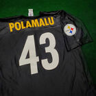 Maillot vintage Pittsburgh Steelers homme XL noir blanc polamalu Y2K football NFL