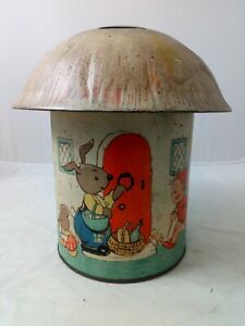 Lucie Attwell  Fairy House Biscuit & Money Box Tin by William Crawford & Sons