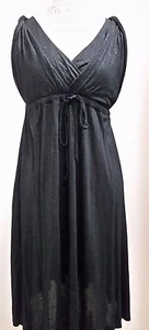 NWT BCBG Black Silver Metallic Empire Waist Sleeveless Size Small - Afbeelding 1 van 4