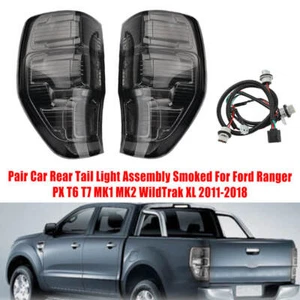 2 Pcs Black Rear Tail Light For Ford Ranger PX T6 MK1 MK2 WildTrak XL 2011-2018 - Foto 1 di 12