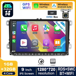 DAB+ Carplay 9" Android 14 Autoradio GPS BT Für VW GOLF 5 6 Tiguan Touran Passat - Bild 1 von 16