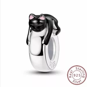 💖 925 Silber Charm Anhänger KATZE für Pandora Armband Bettelarmband 💖 - Bild 1 von 3