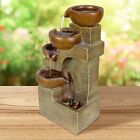 Indoor/Outdoor Tabletop Tiered Pouring Pots Waterfall Fountain With Natural Ston