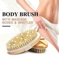 2 In1 Dry Skin Body Brush Natural Bristle Dead Skin Remover Health Massage Tools