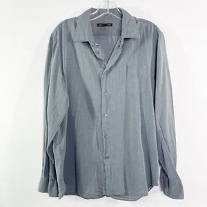 John Varvatos USA graues Langarm Hemd Gr. L Freizeit Knopfleiste Kragen - Bild 1 von 7