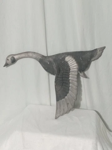 Vintage Mid century Goose / Canadian Geese Aluminum wall hanging Art Decoy Cover