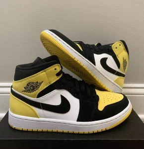 Jordan 1 Mid Yellow Toe Black Size 8.5 (Preowned) - Picture 1 of 6