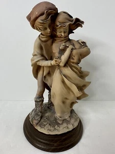 Giuseppe Armani Girl with a Lamb Bisque Figurine Statue Wood Base W/Certificate - Picture 1 of 12