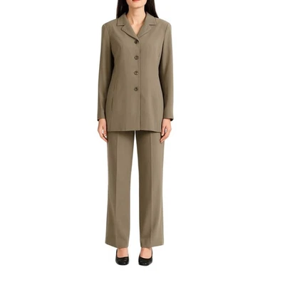 1990s Vintage Valerie Stevens Tan Women's Pantsuit Blazer and Dress Pants 6P - Image 1 of 4