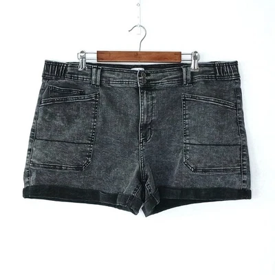 Time and Tru женщин эластичный пояс джинсовые шорты плюс размер 20 эластичной серый уголь - Изображение 1 из 3