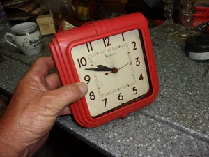 B622 orologio da parete vintage sessioni stile deco rosso - Foto 1 di 3