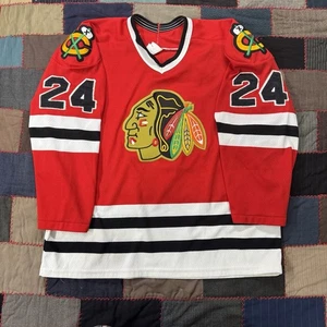 Vintage anni 80 CCM autentico Chicago Blackhawks Doug Wilson uomo taglia XL - Foto 1 di 9