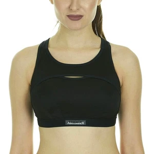 NWT Shock Absorber Black Keyhole Open Racerback Sports Bra Women's Size 34C - Picture 1 of 8