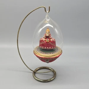 Vintage Mostowski Red Rococo Lady Glass Ornament Komozja Kurt Alder With Box - Picture 1 of 11