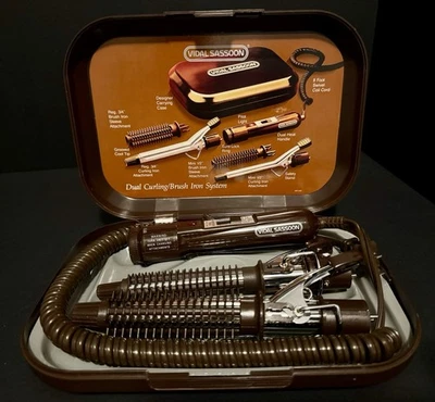 Vidal Sassoon Vintage 1984 Dual Curling Brush Iron System w/ Case & Accessories - Image 1 of 4