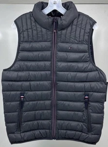 Tommy Hilfiger Puffer Weste Herren Größe M Farbe Anthrazit Grau mit Reißverschluss Neu - Bild 1 von 5