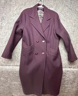 Vintage Jofeld by Forstmann Coat Wool Blend Trench Burgundy Size L - Image 1 of 4