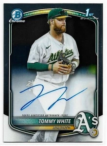 2025 Bowman Chrome Tommy White Rookie On-Card Auto Athletics A's RC 3B #CPA-TWH - Bild 1 von 2