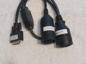 DB15 Y to (13 Pin Female ISO 11446) to (9 Pin Female SAE J1939 J1708) Cable - Photo 1 sur 11