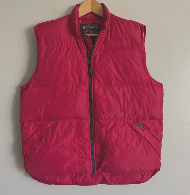 Chaleco acolchado rojo vintage WOOLRICH JOHN RICH and BROS M acolchado de plumón de pato Foto 1 de 4