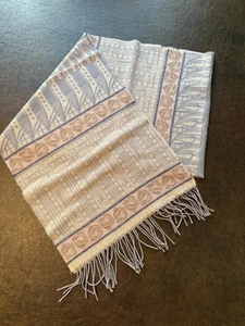 Vintage Past Times Wollschal mit Fransen, Made in Scotland Glasgow gemustert  - Bild 1 von 9