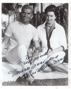 FERNANDO LAMAS & ESTHER WILLIAMS signed handsigniertes 8x10 Foto - To Ron - Bild 1 von 1