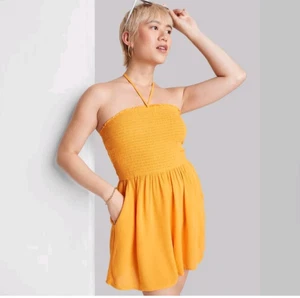 Pagliaccetto donna smanicato tessuto affumicato arancione medio - Foto 1 di 10