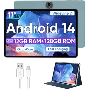 11 Zoll Android Tablet mit 12GB RAM, 128GB Speicher, lange Akkulaufzeit, Blau - Bild 1 von 1
