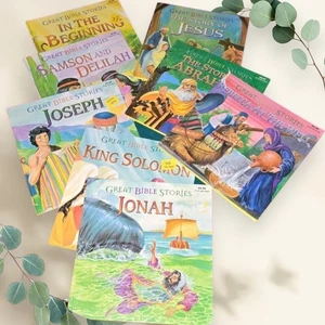 Colorful Childrens Great Bible Story Books VTG 8 Books Jesus,Joseph,Jonah Storie - Picture 1 of 4