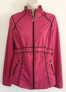 Neiman Marcus rosa schwarz tailliert leichte sportliche Reißverschluss Jacke Damen Small - Bild 1 von 4