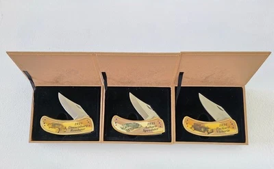 Juego de 3 navajas de bolsillo vintage para coche Duesenberg Auburn Packard clásicas automáticas... Foto 1 de 4
