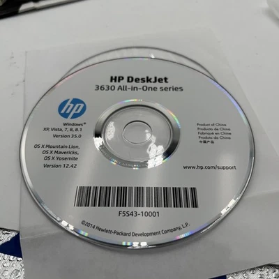 2014 HP Deskjet 3630 All-In-One Series Cd Driver Windows XP Vista 7 8 8.1 Mac OS - Image 1 of 2
