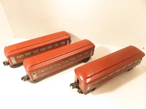 LIONEL POST-WAR 2442 / 2442 / 2443 -3 CAR BROWN TINPLATE PSNGR SET- REST. - M4 - Picture 1 of 9