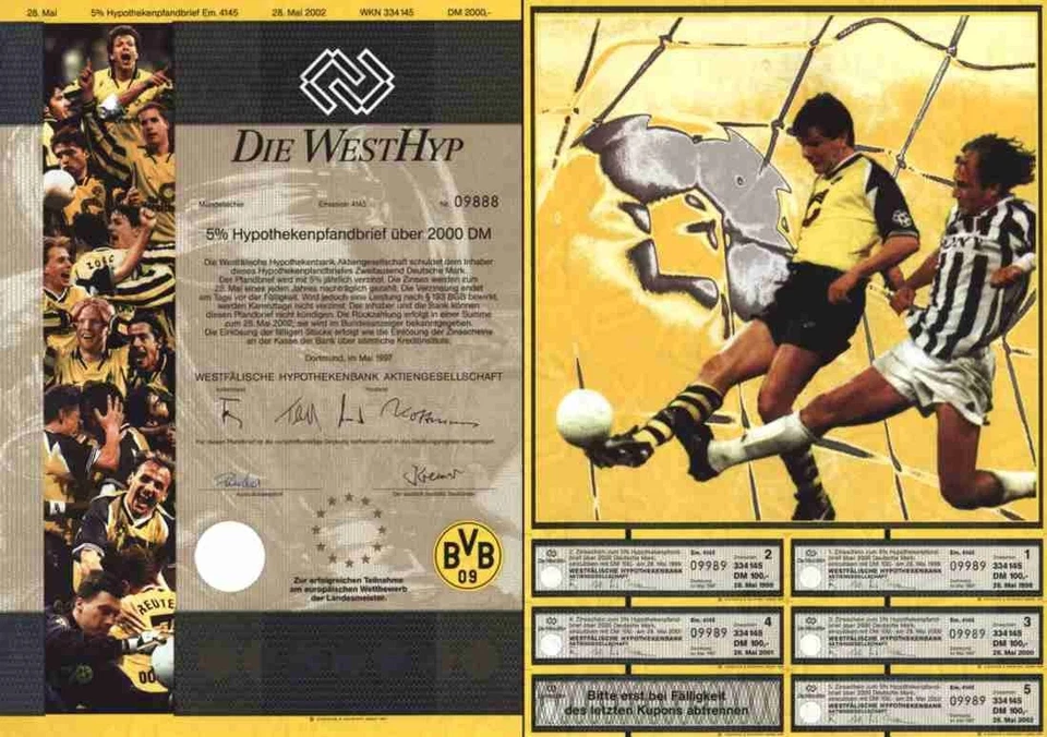 BVB Borussia Dortmund UEFA Champions League "Die Westhyp" 1997 Dortmund 2000 DM Foto 1 de 1