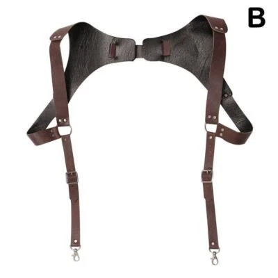 Vintage Leather Suspenders Braces Shoulder Strap Belt Harness For Men O6M3 USA - Image 1 of 4