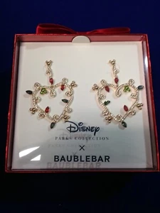 New 2021 Disney Parks BaubleBar Christmas Tree Mickey Holiday Light Earrings - Picture 1 of 4