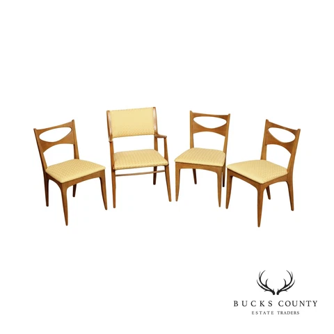 John Van Koert For Drexel Profile Mid Century Modern Set Four Dining Chairs Cover
