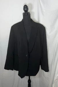 Talbots Womens Black Long Sleeve Two-Button Blazer Sz 22W With Two Front Pockets - Picture 1 of 2