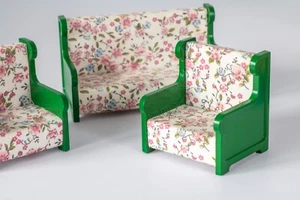 Sylvanian vintage armchairs / sofa settee. Living room Tomy Calico Critters - Picture 1 of 4