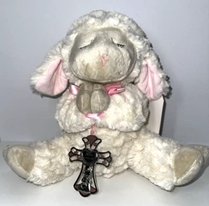 Ganz Pink Serenity Lamb With Crib Cross - Christening or Baptism Gift - NWT - Picture 1 of 11