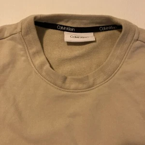 Calvin Klein Jumper Mens X Large Beige Long Sleeve Logo Sweater - Picture 1 of 11
